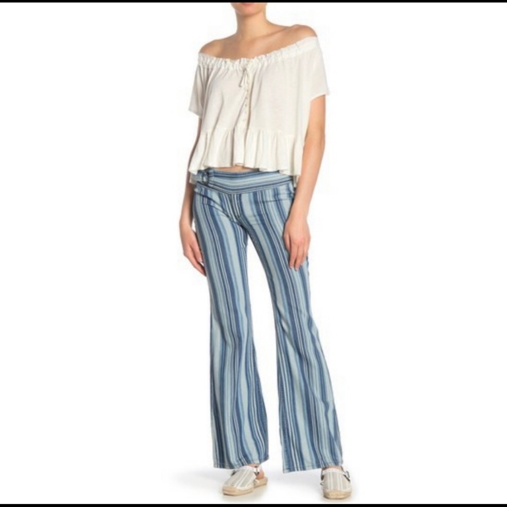 Free People Journey Stripe Flare Jeans Size 27